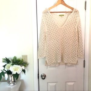 Ivory crochet Sigrid Olsen sweater